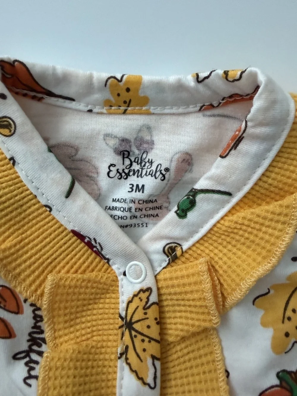 New Baby Essentials Baby Girl Thanksgiving Ruffle Footed Sleeper – Size 3 Months